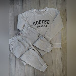 Light Brown 'Coffee Weather' Sweatshirt and Joggers Set